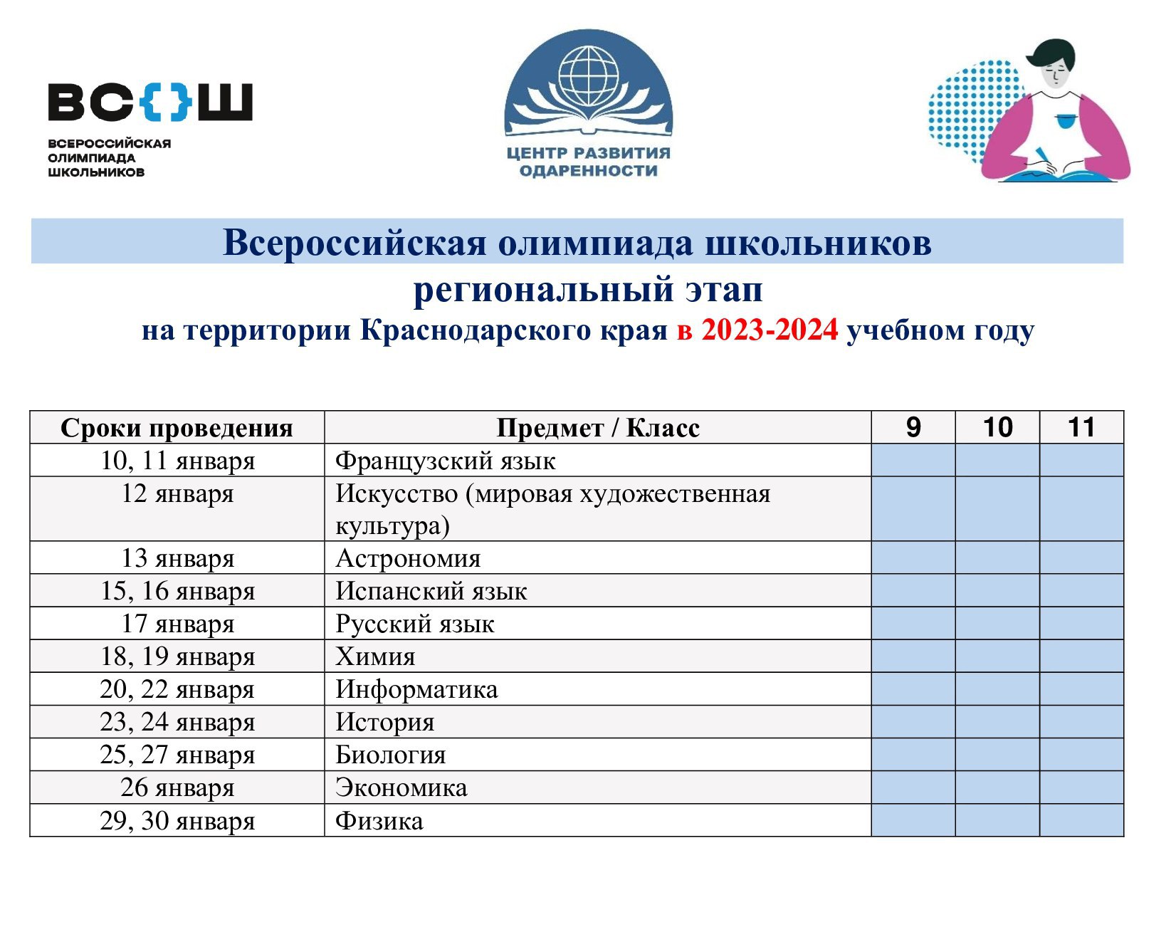 Всероссийская олимпиада школьников | Управление образования администрации  муниципального образования Калининский район